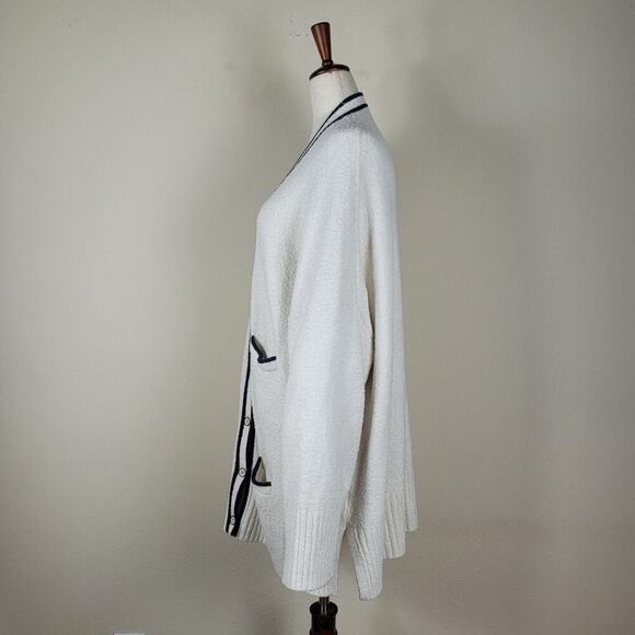J Crew Sweater Womens Large XL Cream Long Front Pocket Cardigan BA055 - Picture 6 of 11